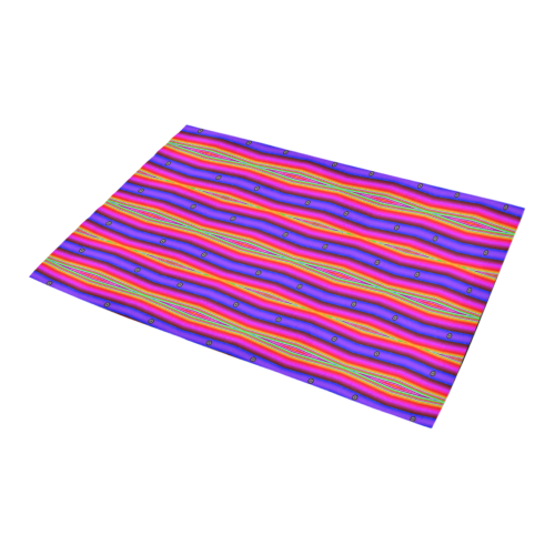 Bright Pink Purple Stripe Abstract Azalea Doormat 24" x 16" (Sponge Material)