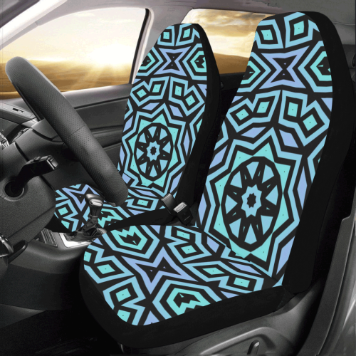 Aqua and Lilac Tribal Pattern Car Seat Covers (Set of 2)