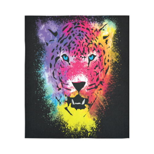 Rainbow Tiger Cotton Linen Wall Tapestry 51"x 60"