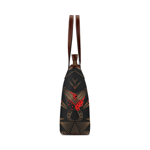 Sacred Buffalo Red Brown Shoulder Tote Bag (Model 1646)