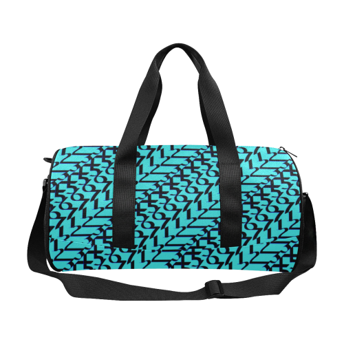 NUMBERS Collection 1234567 Teal/ Black Duffle Bag (Model 1679)