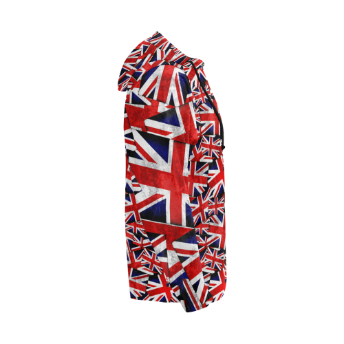 Union Jack British UK Flag All Over Print Full Zip Hoodie for Men (Model H14)