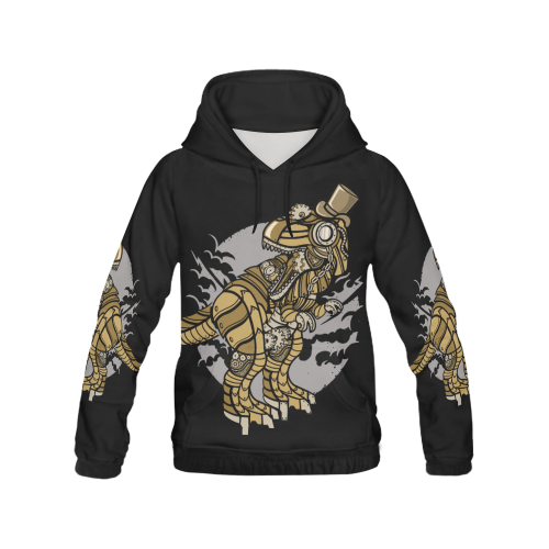 Retro Futurism Steampunk Electic World Dinosaur 2 All Over Print Hoodie for Men (USA Size) (Model H13)