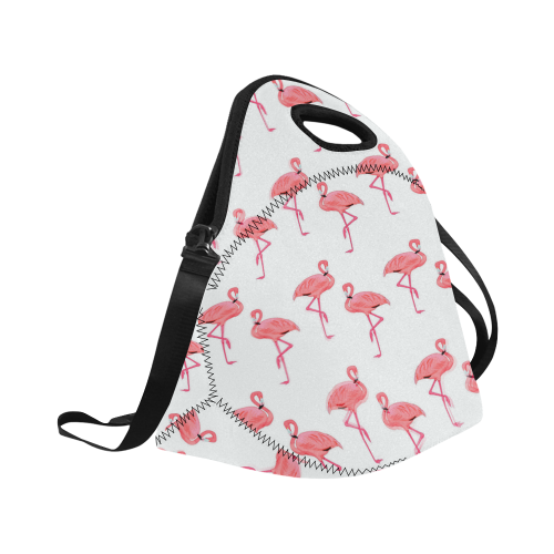 Pink Flamingo Pattern Neoprene Lunch Bag/Large (Model 1669)