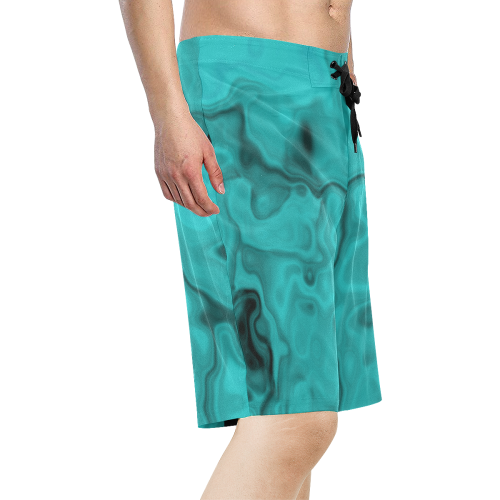 Turquoise Men's All Over Print Board Shorts (Model L16)
