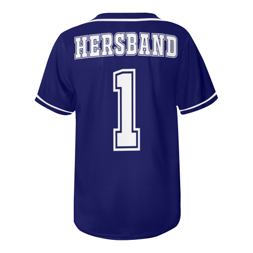 (Navy) Hersband Jersey All Over Print Baseball Jersey for Men (Model T50)