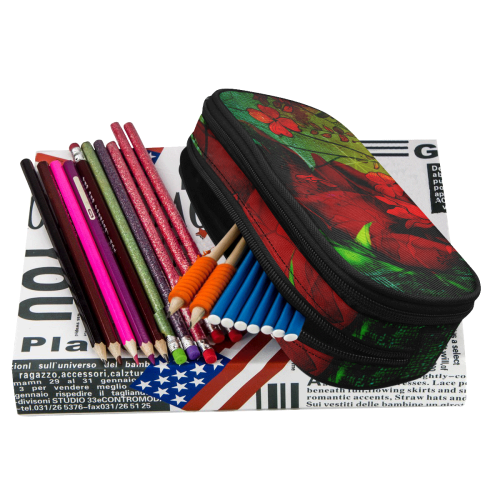 Flower power, roses Pencil Pouch/Large (Model 1680)