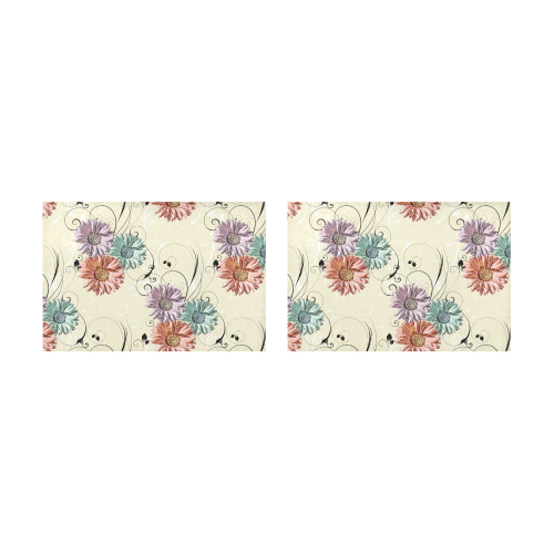 Flowers on Yellow Placemat 12’’ x 18’’ (Set of 2)