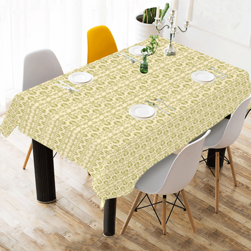 Golden Elegance Vintage Delights Cotton Linen Tablecloth 60"x 84"