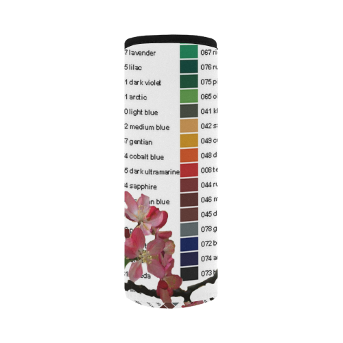 Colour Chart with Kingfisher Neoprene Water Bottle Pouch/Large