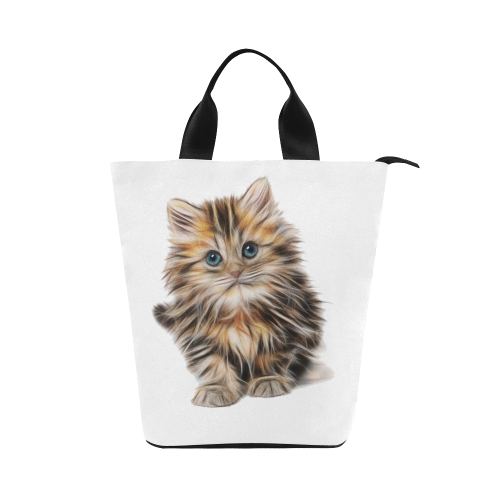 Lovely Cute Kitty Nylon Lunch Tote Bag (Model 1670)