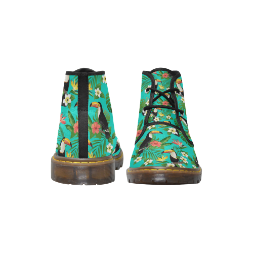 Tropical Summer Toucan Pattern Men's Canvas Chukka Boots (Model 2402-1)