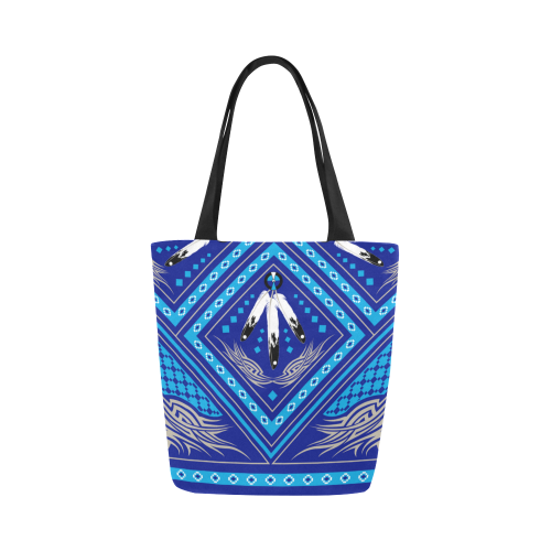 Deeds well Done Blue Canvas Tote Bag (Model 1657)