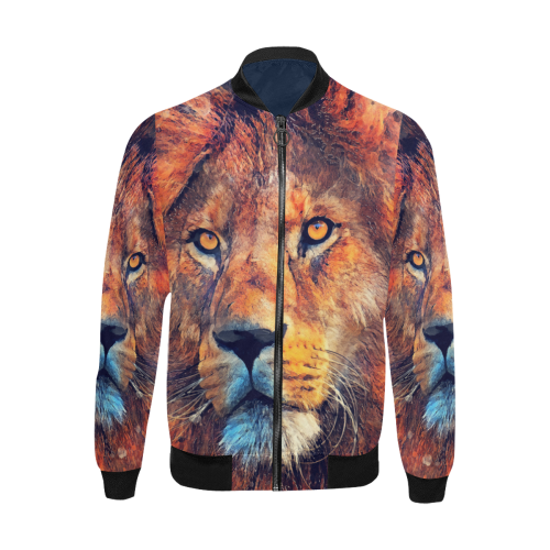 lion art #lion #animals #cat All Over Print Bomber Jacket for Men (Model H31)