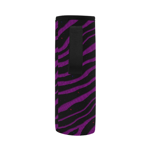 Ripped SpaceTime Stripes - Purple Neoprene Water Bottle Pouch/Large