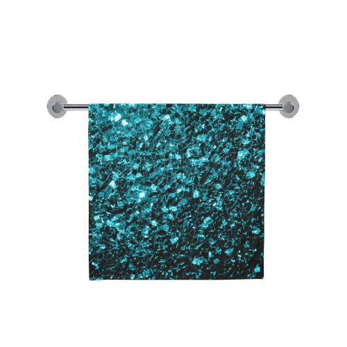 Beautiful Aqua blue glitter sparkles Bath Towel 30"x56"