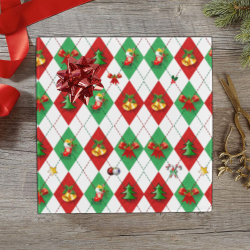 Christmas Argyle Pattern Gift Wrapping Paper 58"x 23" (1 Roll)