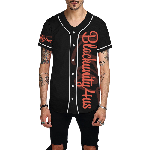 New Black & Orange By RW All Over Print Baseball Jersey for Men (Model T50)
