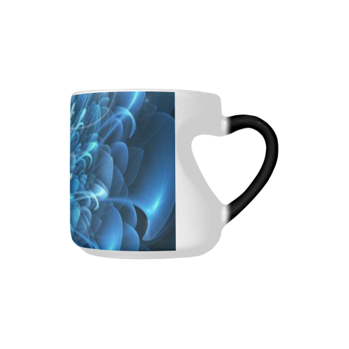 3D Blue Flower 1 Heart-shaped Morphing Mug