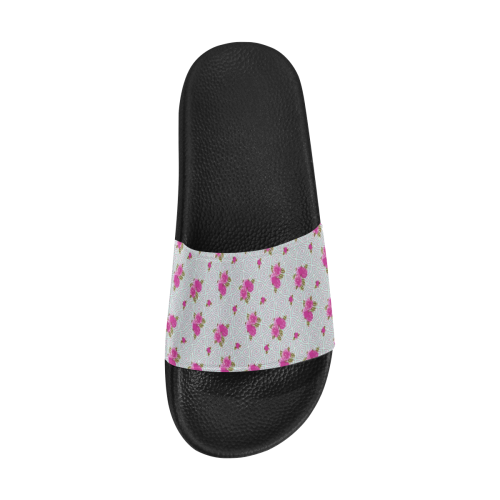 Roses and Pattern 1B by JamColors Women's Slide Sandals (Model 057)