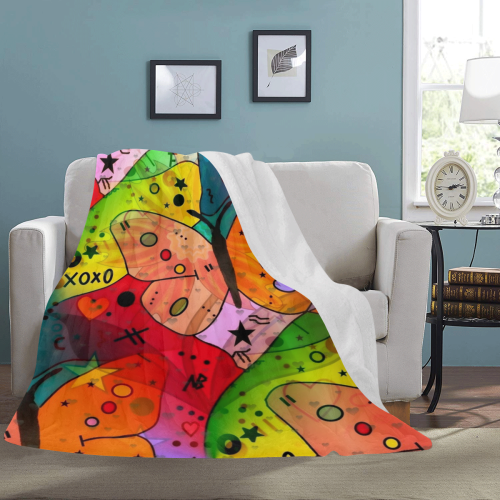 Butterfly Popart by Nico Bielow Ultra-Soft Micro Fleece Blanket 60"x80"