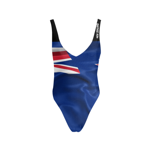 New Zealand Flag Sexy Low Back One-Piece Swimsuit (Model S09)