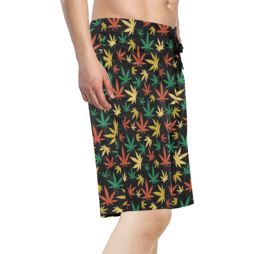 Cannabis Pattern Men's All Over Print Board Shorts (Model L16)