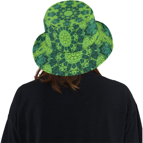 Green Theme Mandala All Over Print Bucket Hat