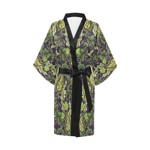 Floral Retro Wallpaper II Kimono Robe