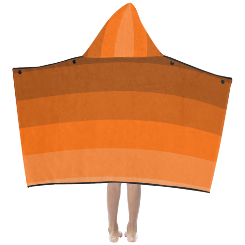 Orange stripes Kids' Hooded Bath Towels