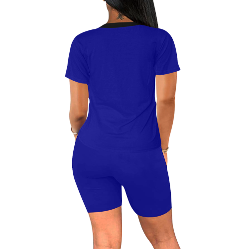color dark blue Women's Short Yoga Set