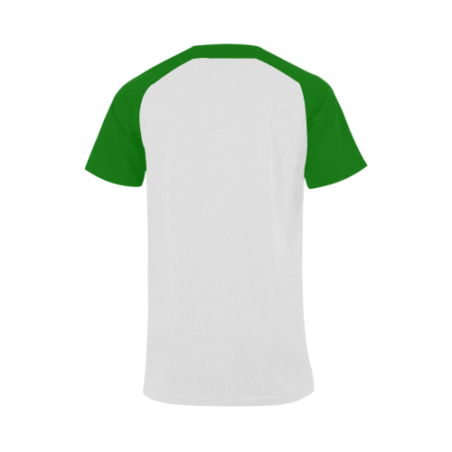 Punk Rock Sugar Skull Dog Green Men's Raglan T-shirt (USA Size) (Model T11)