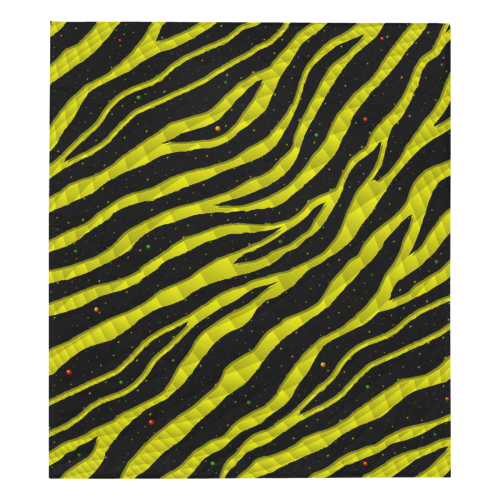Ripped SpaceTime Stripes - Yellow Quilt 70"x80"