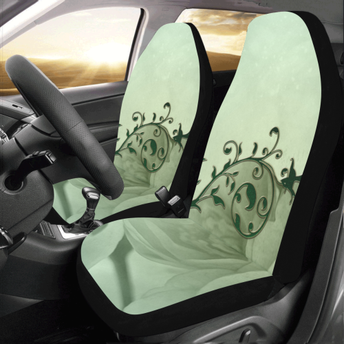 Wonderful flowers, soft green colors Car Seat Covers (Set of 2)