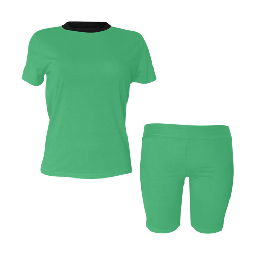 color medium sea green Women's Short Yoga Set