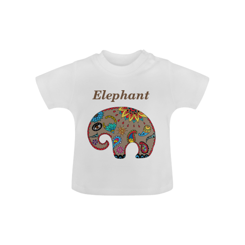 Tan Elephant Design By Me by Doris Clay-Kersey Baby Classic T-Shirt (Model T30)