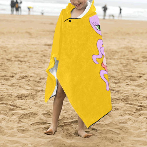 Octavia Octopus Yellow Kids' Hooded Bath Towels