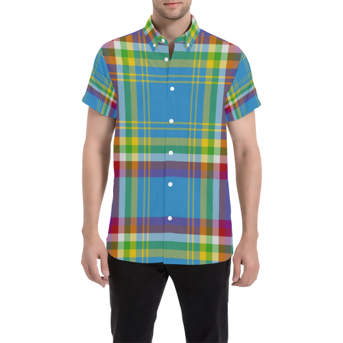 Yukon Tartan Men's All Over Print Short Sleeve Shirt/Large Size (Model T53)