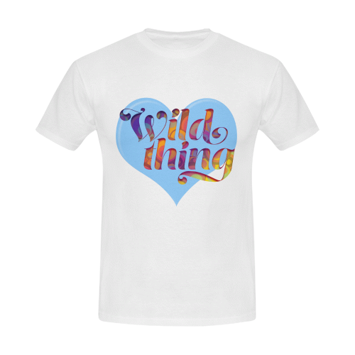 Wild Thing Blue Heart Men's T-Shirt in USA Size/Large (Front Printing Only)