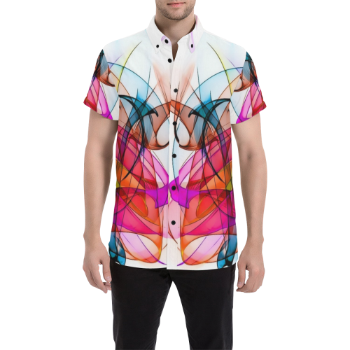 Popart Summer by Nico Bielow Men's All Over Print Short Sleeve Shirt (Model T53)