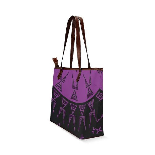 Night Stars Purple Shoulder Tote Bag (Model 1646)