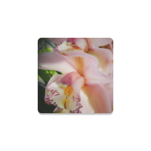 pink orchid soft crop Square Coaster