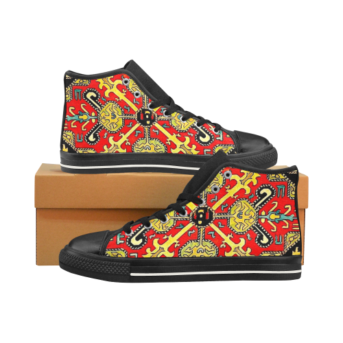 Armenian Folk Art Men’s Classic High Top Canvas Shoes /Large Size (Model 017)