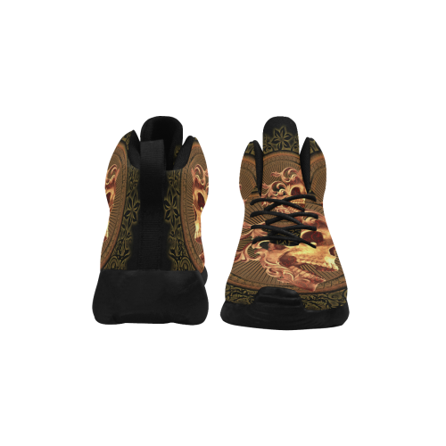 Amazing skull with floral elements Men's Chukka Training Shoes (Model 57502)