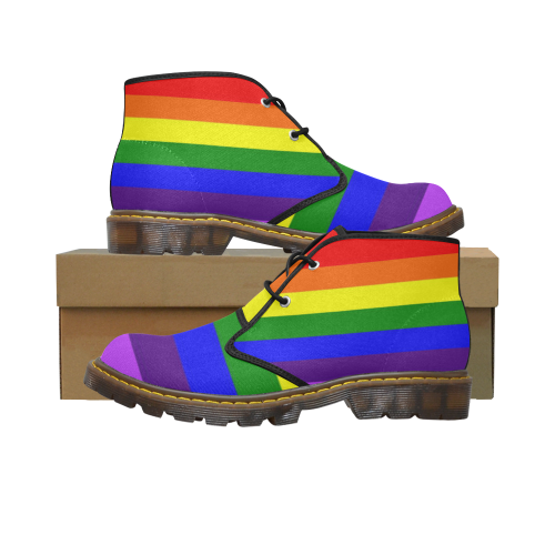 Rainbow Flag (Gay Pride - LGBTQIA+) Men's Canvas Chukka Boots (Model 2402-1)