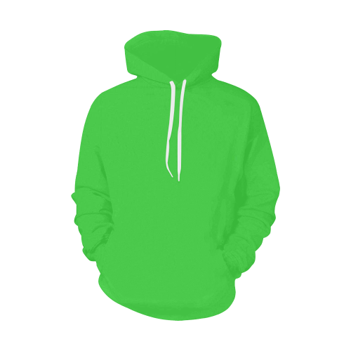 color lime green All Over Print Hoodie for Men/Large Size (USA Size) (Model H13)