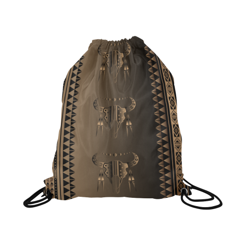 Buffalo Nation Brown Large Drawstring Bag Model 1604 (Twin Sides)  16.5"(W) * 19.3"(H)