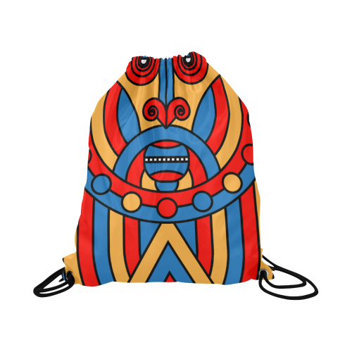 Aztec Maasai Lion Tribal Large Drawstring Bag Model 1604 (Twin Sides)  16.5"(W) * 19.3"(H)