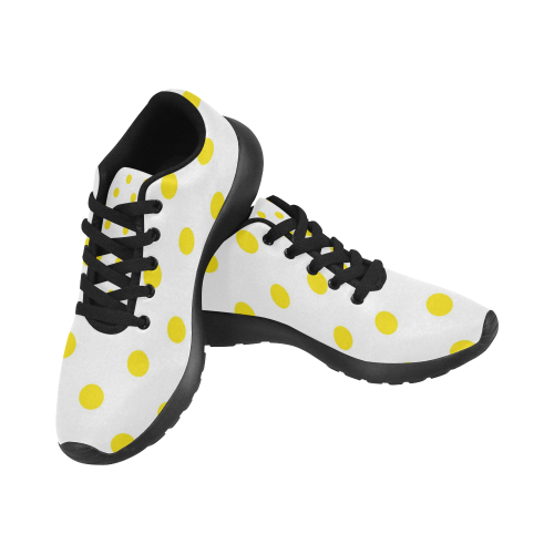 Design dots gold on white Women’s Running Shoes (Model 020)