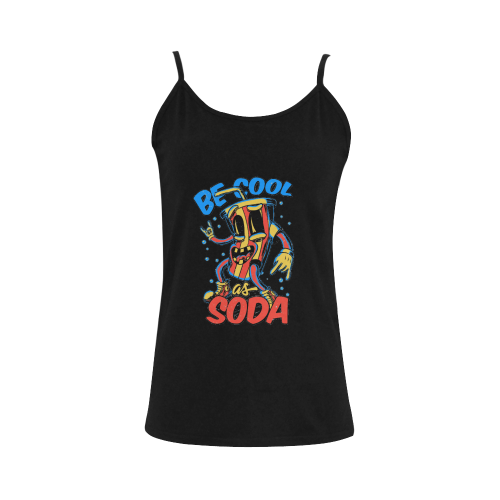 Be Cool As Soda Women's Spaghetti Top (USA Size) (Model T34)
